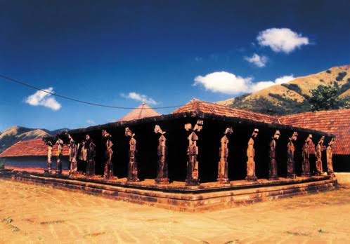 Ancient Thirunelli Maha Vishnu Temple surrounded by Brahmagiri Hills Wayanad